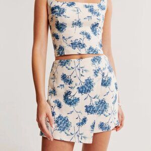 Abercrombie Scarlett Linen-Blend Wrap Mini Skort